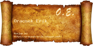 Oracsek Erik névjegykártya